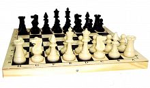 Шахматы обиходные  пластиковые в деревянной коробке, 02-105 