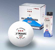 Мяч для настольного тенниса Nittaku SD 40+ (пластик) 3-зв. 3шт. в уп. белый 550811