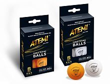 Мяч для настольного тенниса ATEMI 3* (6шт. в кор) белый 