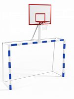 Ворота минифутбол с баскетбольным щитом из фанеры для улицы